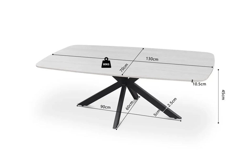Table basse ovale en pierre APOLLINA Baroque Gris - 130 x 70 cm - ROUSSEAU chez TIKAYLA