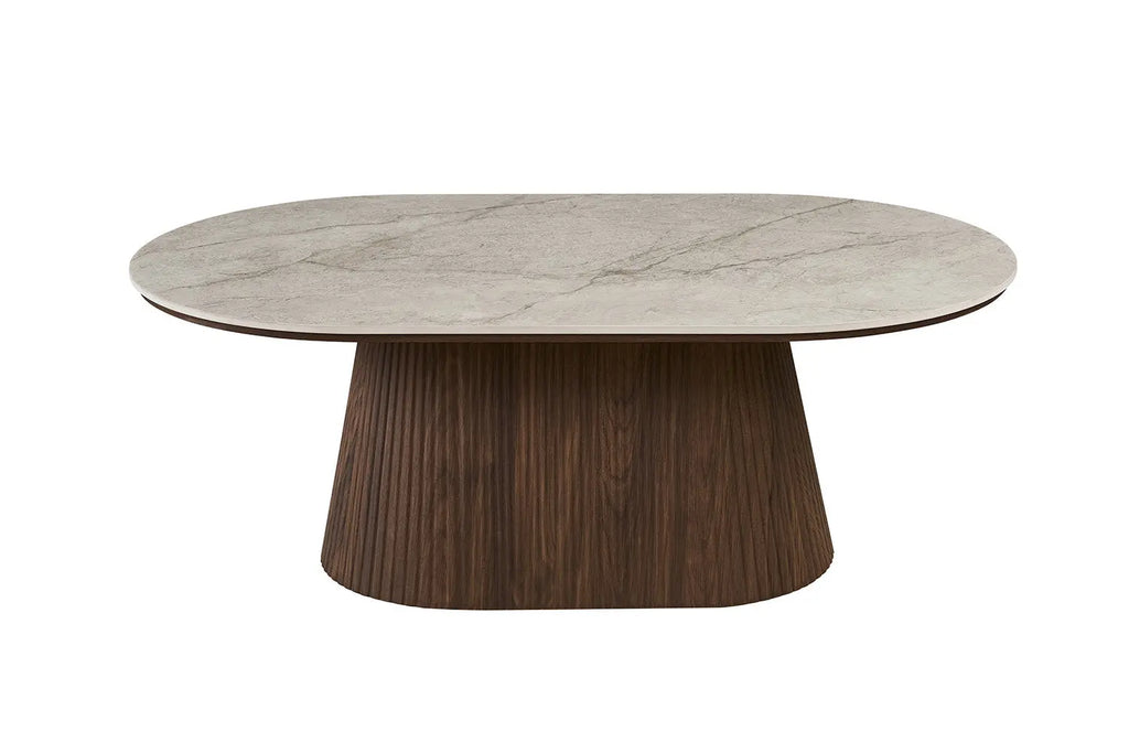 Table basse VEKO 120 cm - vue côté bords arrondis