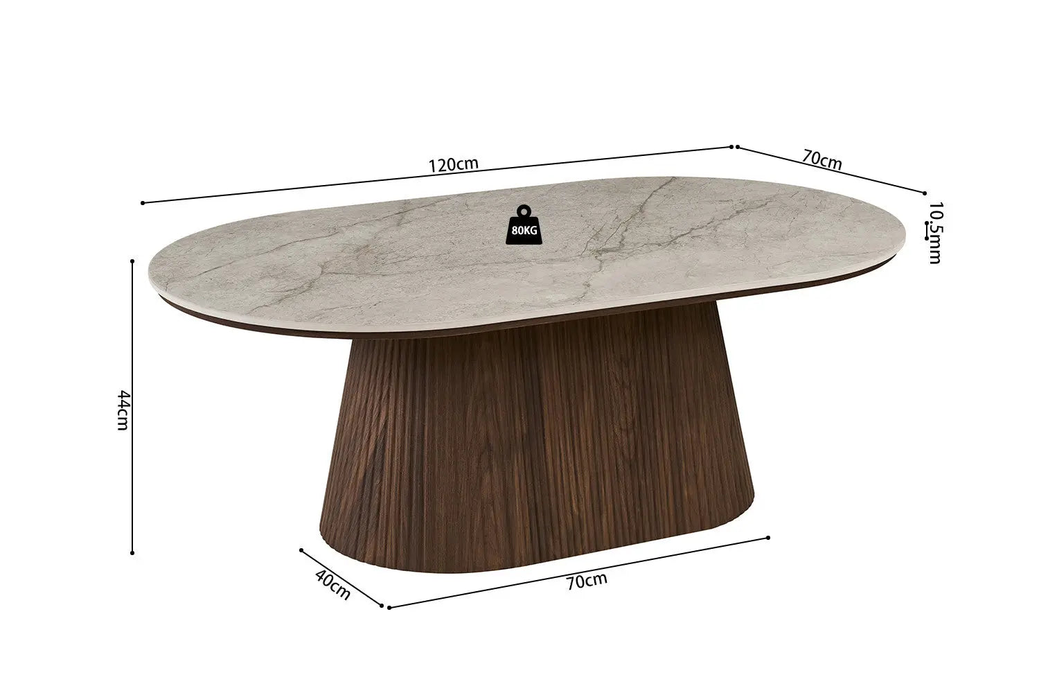 Table basse VEKO 120 cm - vue ambiance salon intérieur contemporain