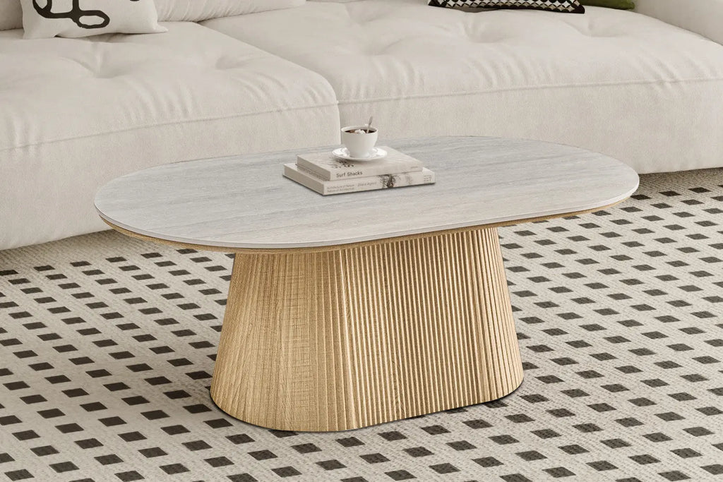 Table basse VEKO 120 cm Chêne Naturel - vue de face