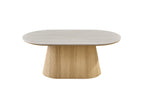 Table basse VEKO 120 cm Chêne Naturel - détail plateau pierre frittée gris