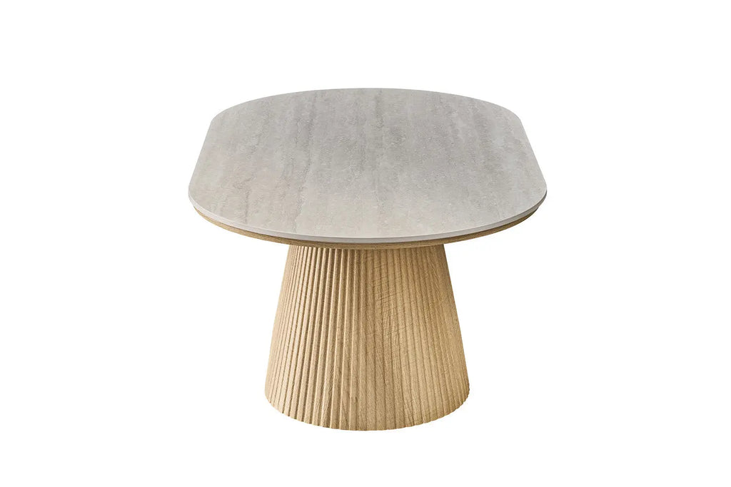 Table basse VEKO 120 cm Chêne Naturel - vue lifestyle salon contemporain
