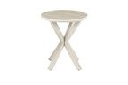Table d'appoint ronde NOAH Ø 50 cm, plateau pierre frittée beige et piètement métal en croix