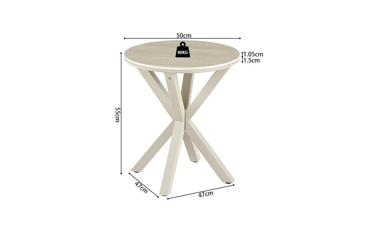 Schéma coté de la table d'appoint NOAH Ø 50 x 55 cm