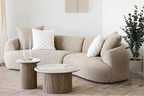 Table basse ATHENS avec un plateau en céramique, blanc et marron foncé - 80x40 cm HOUSE NORDIC