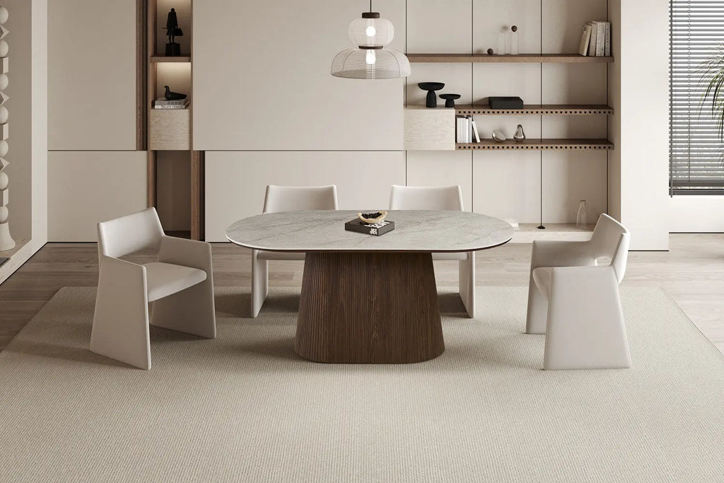 Table VEKO 180 cm Ovale - vue de dessus plateau pierre frittée