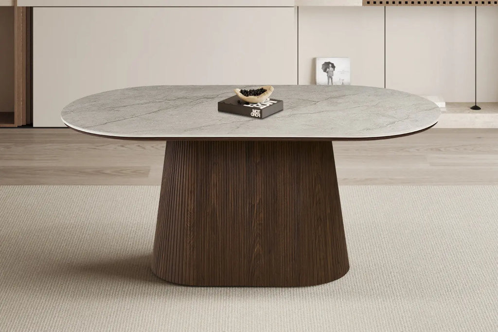 Table VEKO 180 cm Ovale - vue côté bords arrondis