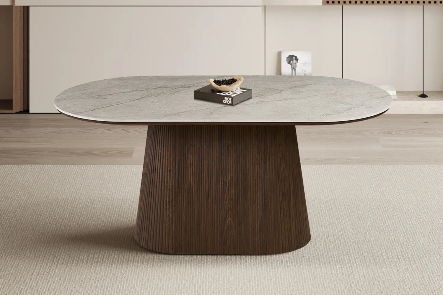 Table VEKO 180 cm Ovale - vue côté bords arrondis