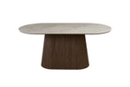 Table VEKO 180 cm Ovale - vue détail plateau Shakespear Beige