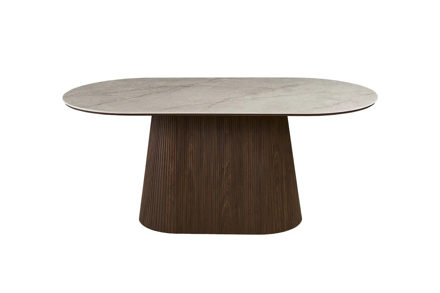 Table VEKO 180 cm Ovale - vue détail plateau Shakespear Beige