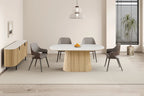 Table VEKO 180 cm Ovale Chêne Naturel - vue côté bords arrondis