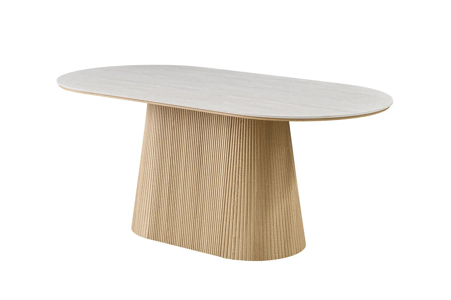 Table VEKO 180 cm Ovale Chêne Naturel - détail structure relief vertical