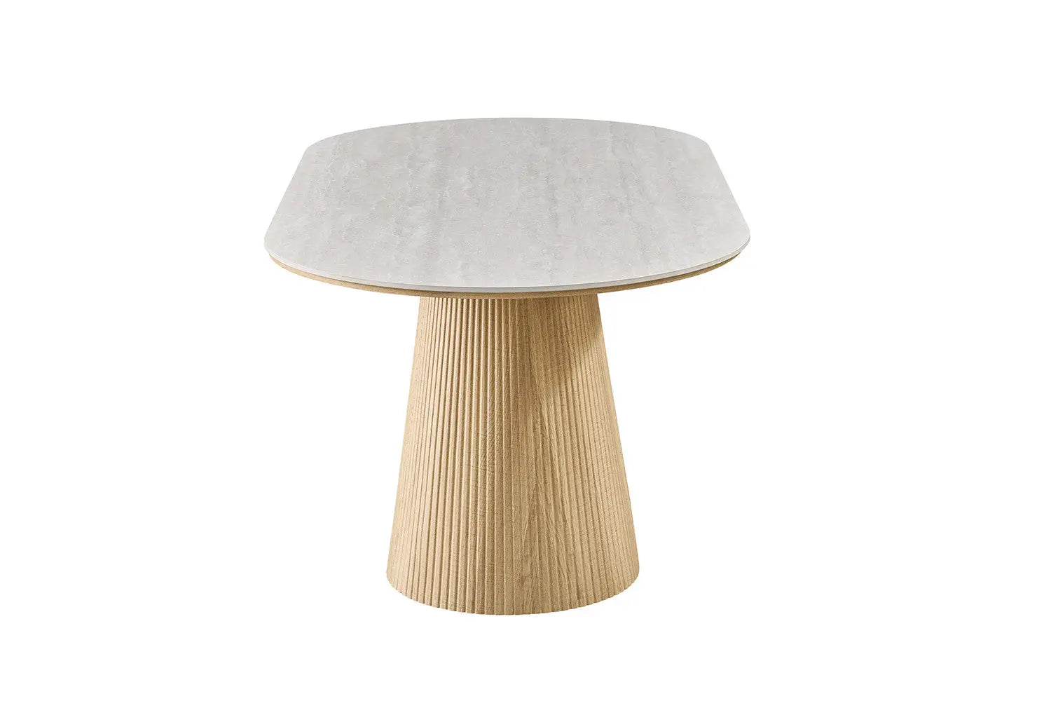 Table VEKO 180 cm Ovale Chêne Naturel - détail pieds métalliques noirs