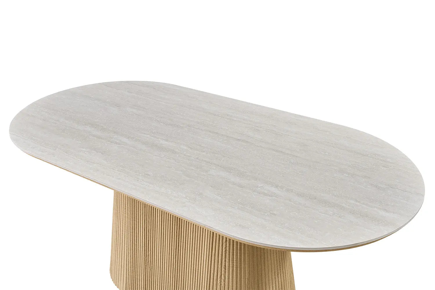 Table VEKO 180 cm Ovale Chêne Naturel - vue lifestyle salle à manger contemporaine