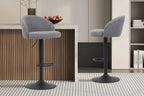 Lot de Chaises de Bar AYDA en Tissu Bouclé Gris Clair - 49 x 46 cm ROUSSEAU