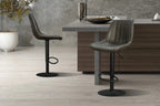 Tabouret de bar BAYA Brun foncé simili cuir – 43 x 50 cm | TIKAYLA