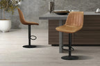 Tabouret de bar BAYA Cognac simili cuir – 43 x 50 cm | TIKAYLA