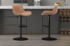 Tabouret de bar FENNY Cognac simili cuir – 48 x 49,5 cm | TIKAYLA