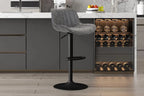 Tabouret de bar FENNY Gris simili cuir – 48 x 49,5 cm | TIKAYLA