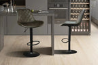Tabouret de bar MADYA Brun foncé simili cuir – 49 x 54 cm | TIKAYLA