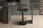 Tabouret de bar MADYA Brun foncé simili cuir – 49 x 54 cm | TIKAYLA