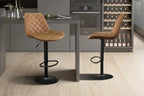 Tabouret de bar MADYA Cognac simili cuir – 49 x 54 cm | TIKAYLA