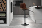 Tabouret de bar TREVIS Brun simili cuir – 41 x 47 cm | TIKAYLA