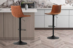 Tabouret de bar TREVIS Cognac simili cuir – 41 x 47 cm | TIKAYLA