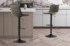 Tabouret de bar TREVIS Gris simili cuir – 41 x 47 cm | TIKAYLA
