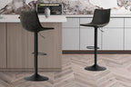 Tabouret de bar TREVIS Noir simili cuir – 41 x 47 cm | TIKAYLA