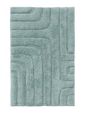 Tapis de bain 100% Coton tufté à la main DAN Bleu BENUTA