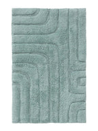 Tapis de bain 100% Coton tufté à la main DAN Bleu BENUTA