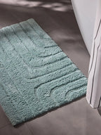Tapis de bain 100% Coton tufté à la main DAN Bleu BENUTA