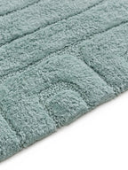 Tapis de bain 100% Coton tufté à la main DAN Bleu BENUTA