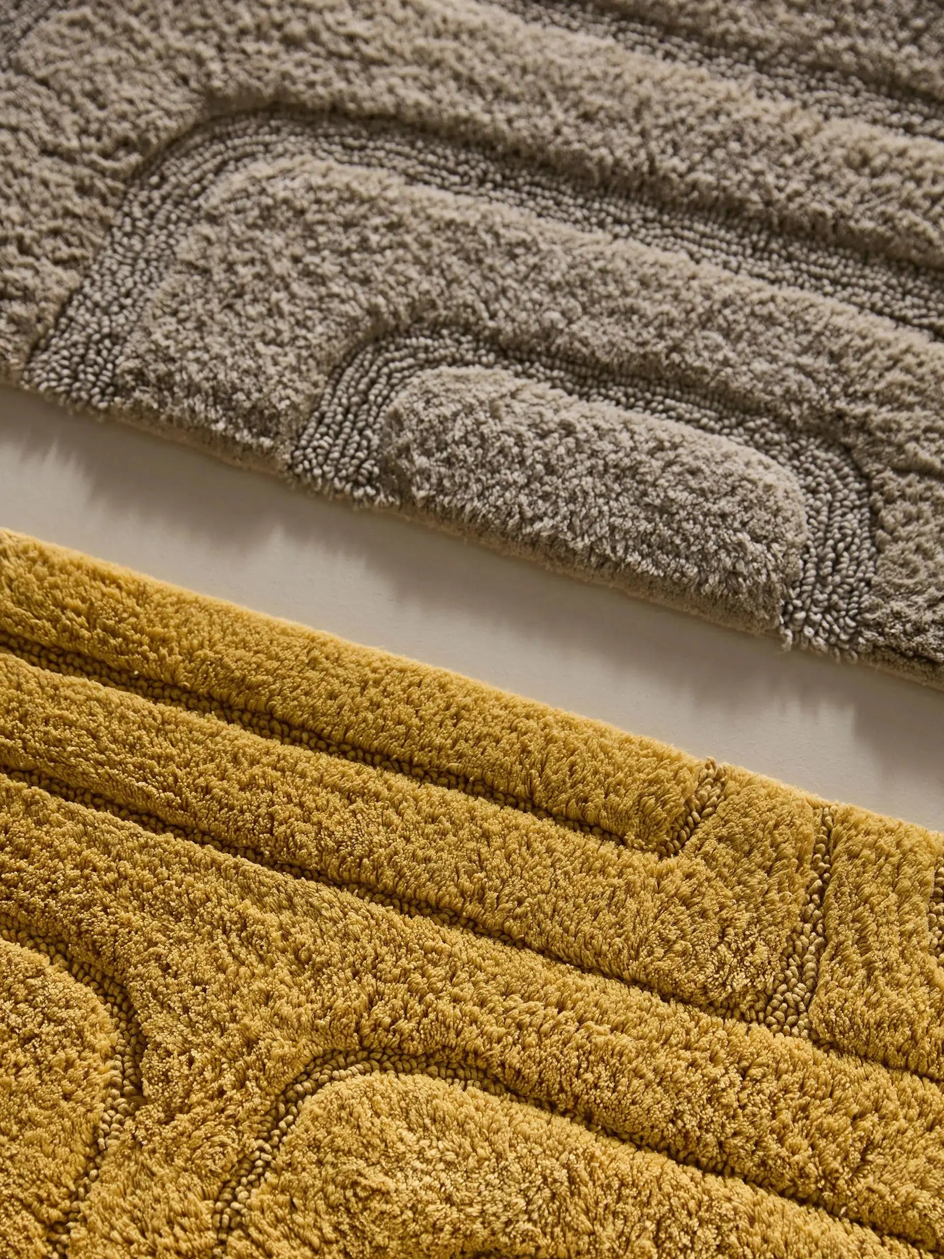 Tapis de bain 100% Coton tufté à la main DAN Jaune BENUTA