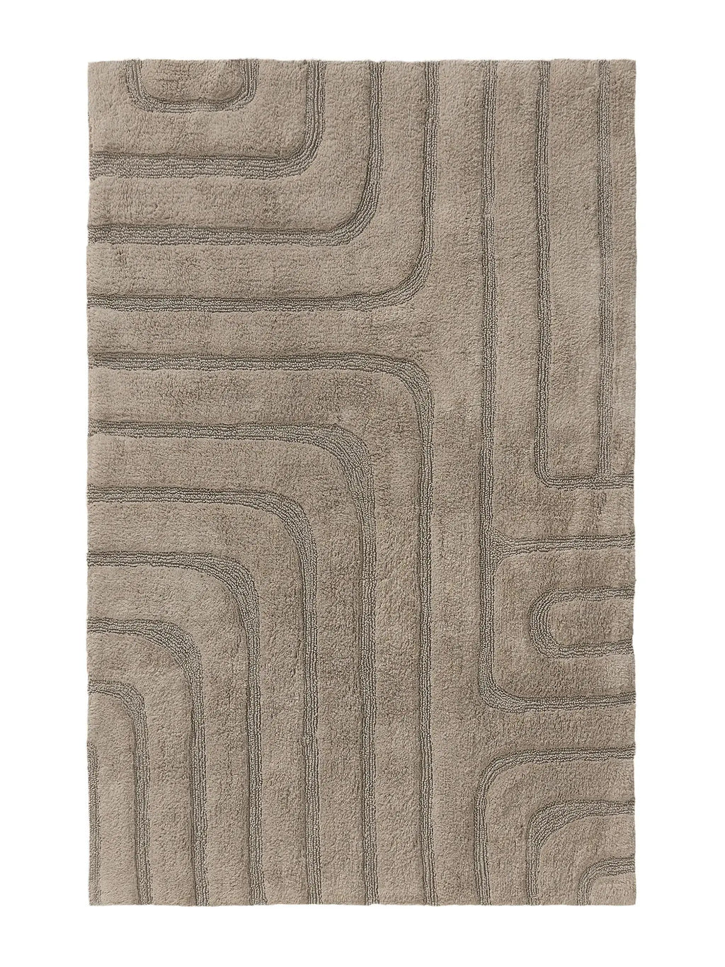 Tapis de bain 100% Coton tufté à la main DAN Taupe BENUTA