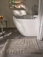 Tapis de bain 100% Coton tufté à la main DAN Taupe BENUTA