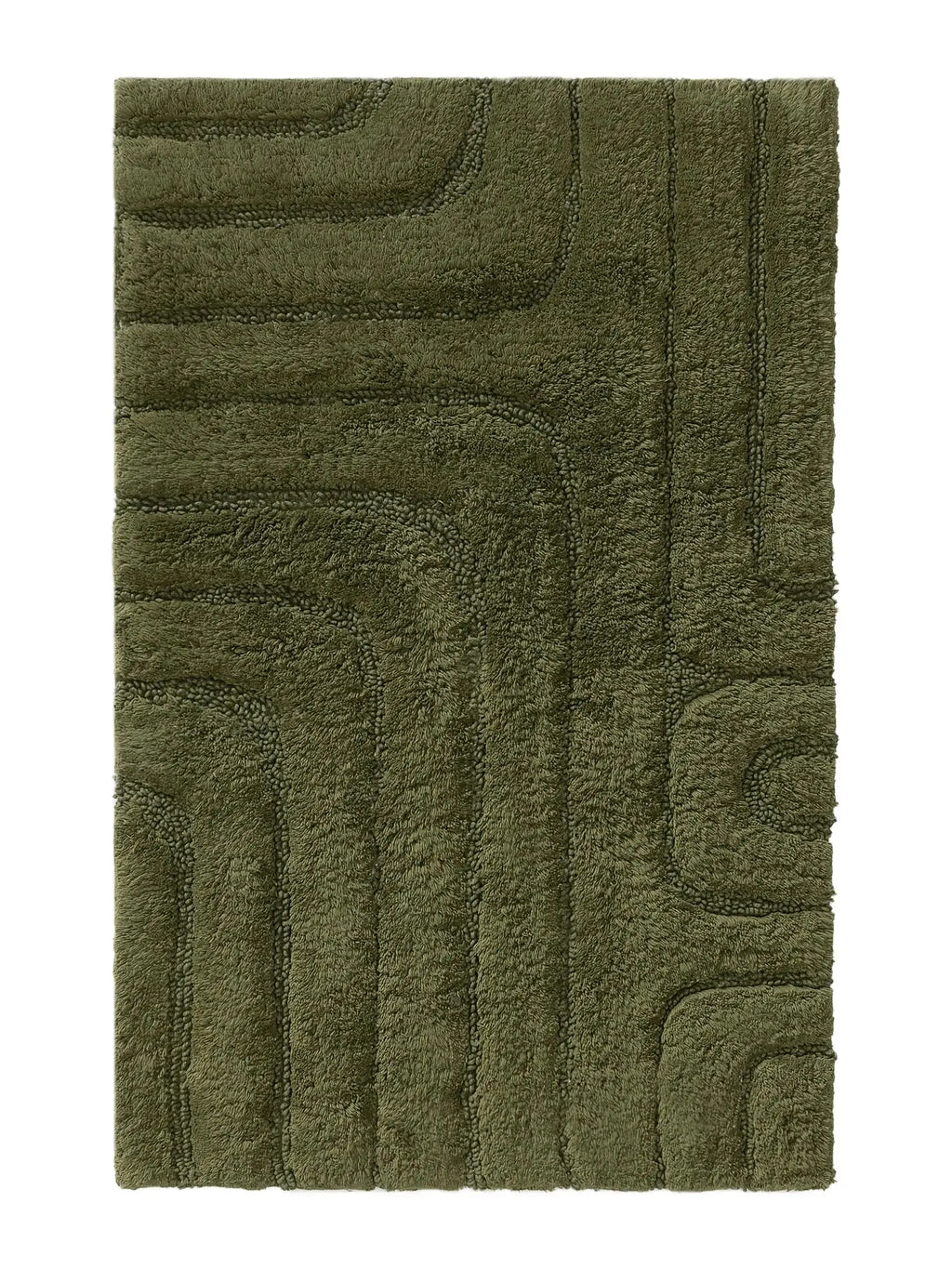 Tapis de bain 100% Coton tufté à la main DAN Vert BENUTA