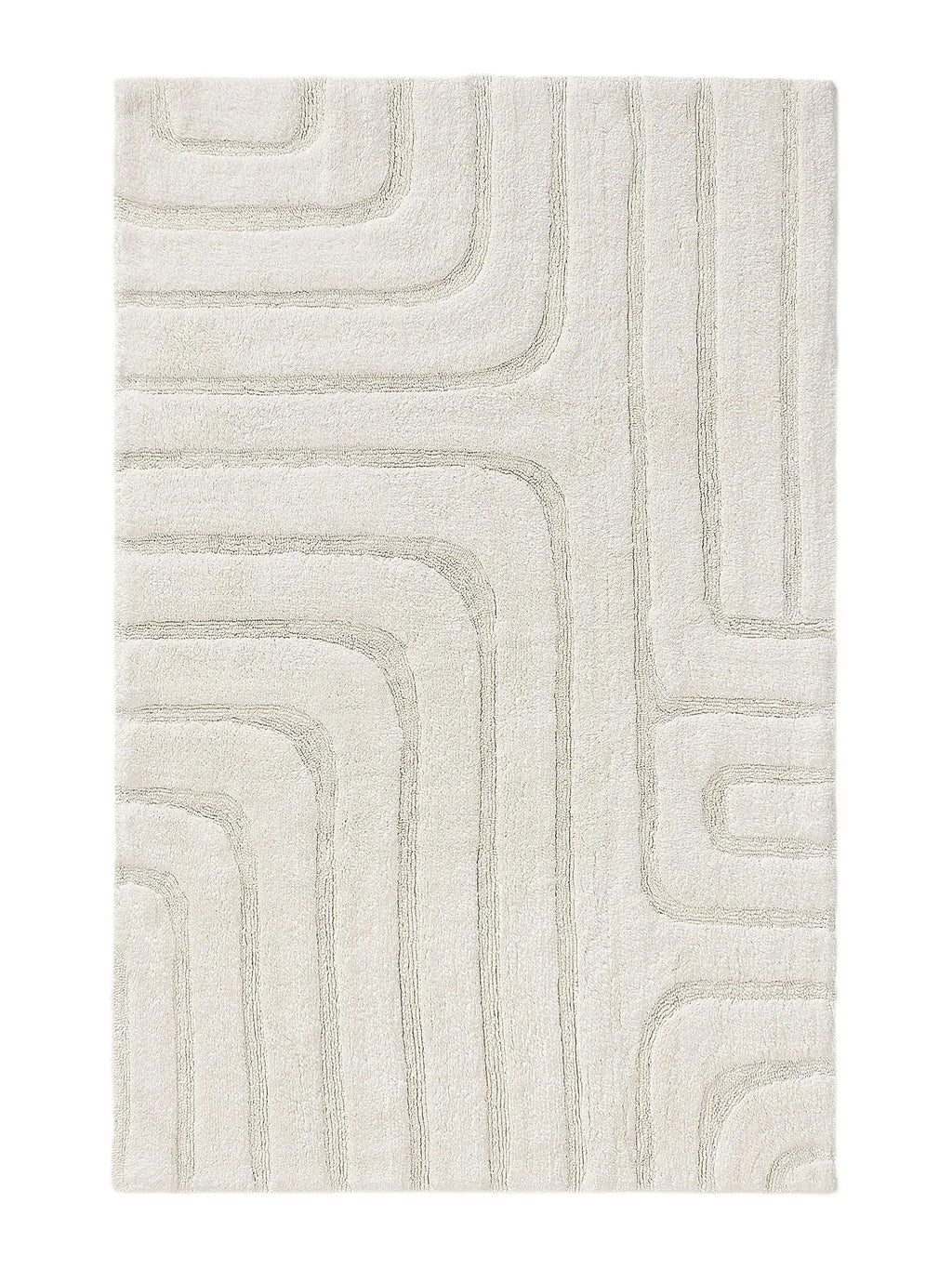 Tapis de bain tufté à la main DAN Crème BENUTA