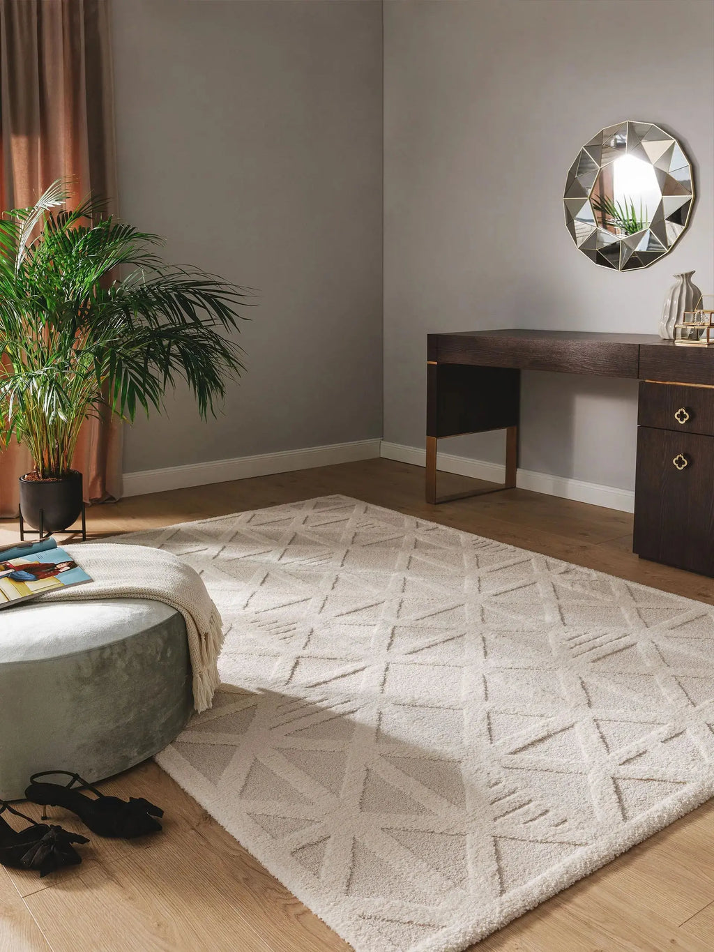 Tapis tissé à la machine EVE Crème BENUTA